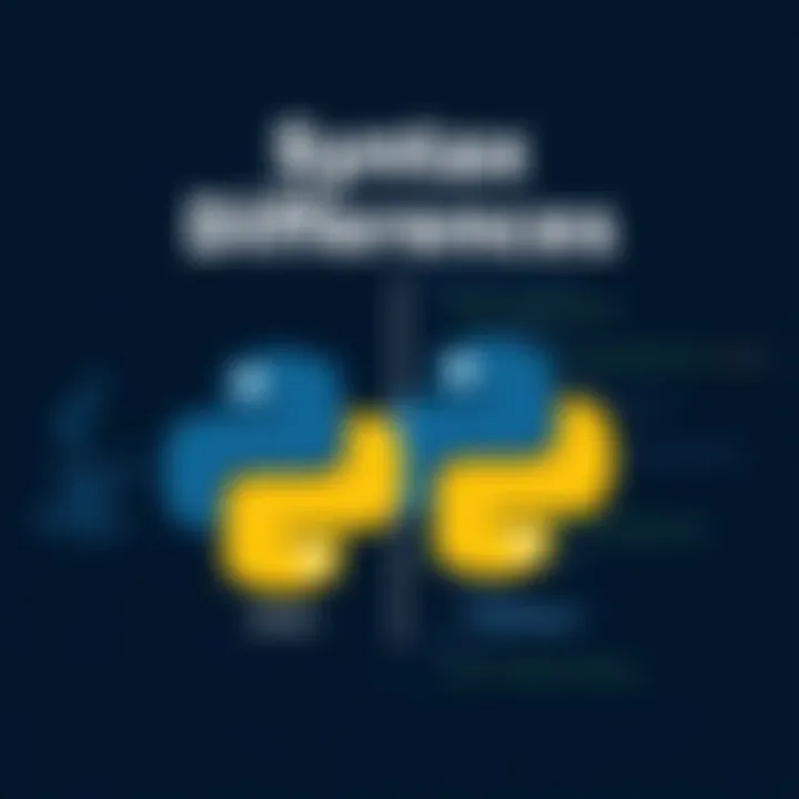 Syntax Differences Between Java and Python Illustration showing the syntax differences between Java and Python