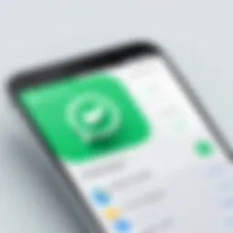 Illustration of a mobile phone with app store icon