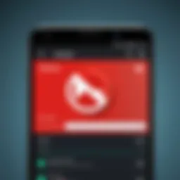 A visual representation of an adblocker interface on an Android device