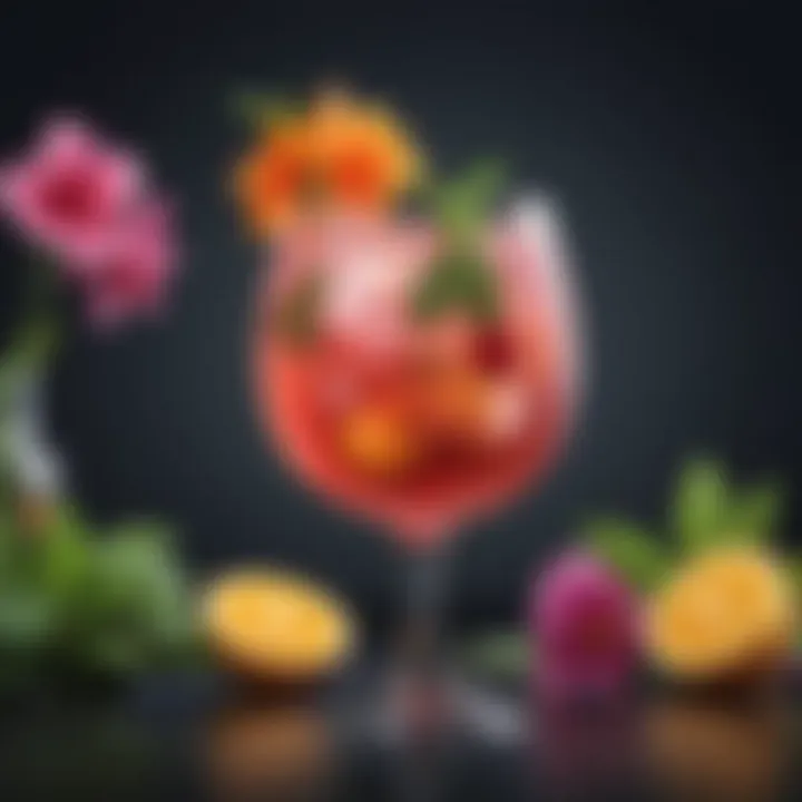 Artistic mocktail creation with floral infusion