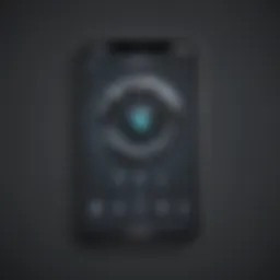 Illustration of iPhone with blocked call symbol