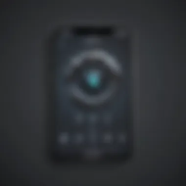 Illustration of iPhone with blocked call symbol