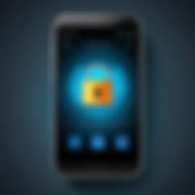 Secure mobile device screen showcasing app-lock feature