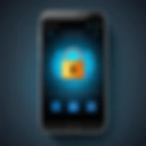 Secure mobile device screen showcasing app-lock feature