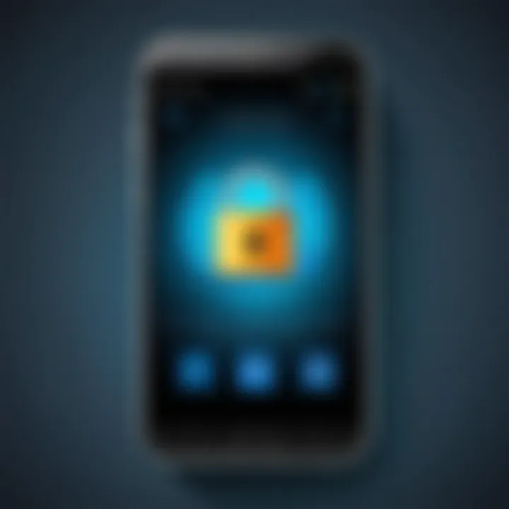 Secure mobile device screen showcasing app-lock feature