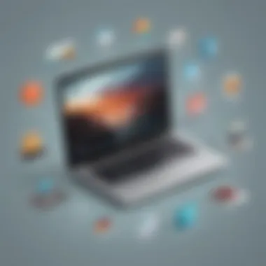 Diverse App Utilization on Chromebook Platform Illustration showcasing Chromebook app usage diversity