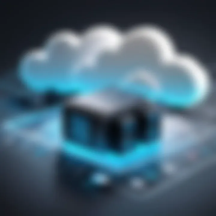 Conceptual illustration showcasing security features of cloud servers