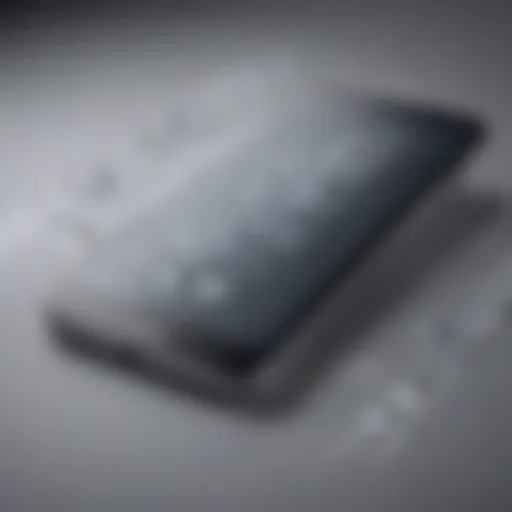 Musical notes streaming from a digital device