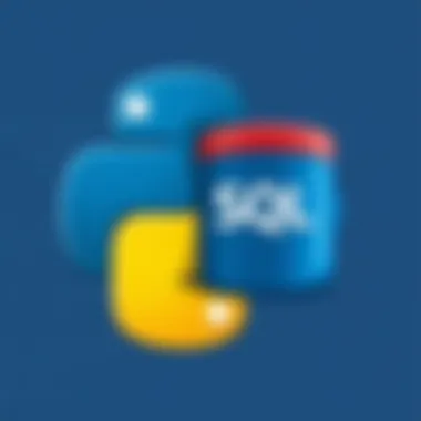Python 3 and SQLite Integration Illustration of Python 3 logo intertwined with SQLite logo