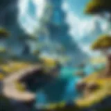 Conceptual art showcasing a fantasy game environment