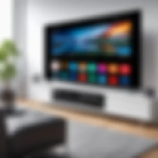 A smartphone wirelessly streaming to a large TV screen
