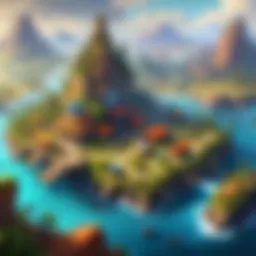 A captivating game concept art showcasing vibrant characters and landscapes