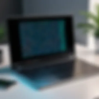 Python Code in a Virtual Environment A laptop displaying Python code within a virtual environment