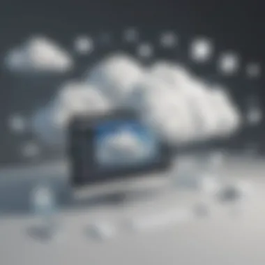 Creative depiction of accessing pictures in the cloud