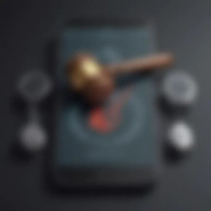 Illustration representing legal framework and gavel