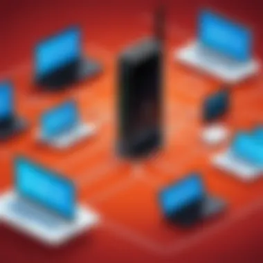 Managing Multiple Connections Illustration demonstrating multiple device connections to a wireless router