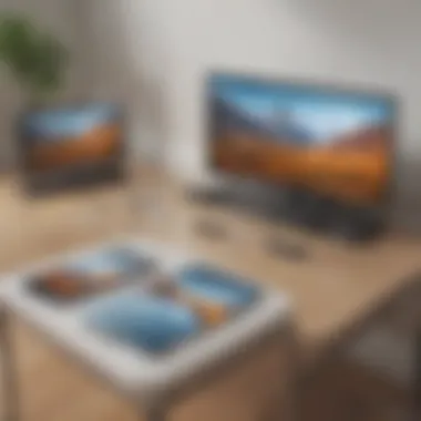 Digital illustration of phone and TV mirroring setup