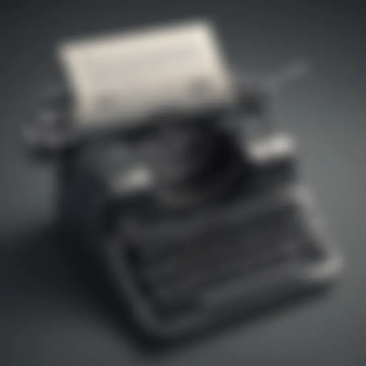 Digital typewriter symbolizing modern writing tools