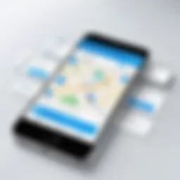 Smartphone showcasing a location tracking app interface