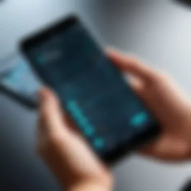 Navigating Phone Recovery App User navigating through a mobile app for phone recovery
