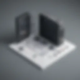 Illustration of a futuristic file management concept