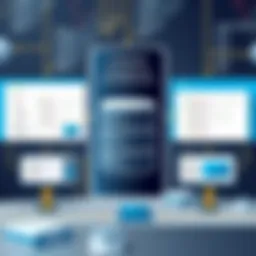 Illustration showing database architecture and design principles