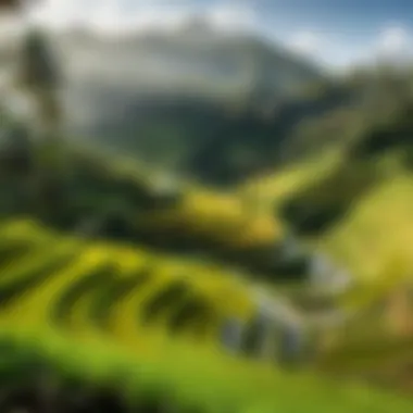 Ubud Rice Terraces: A Natural Wonder A stunning view of the rice terraces in Ubud, showcasing Bali's natural beauty and agricultural heritage.