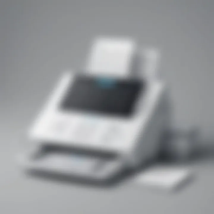 Illustration depicting a futuristic online fax service