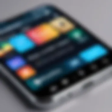 Music Genre Selection on Android Android phone displaying a variety of music genres on a radio app