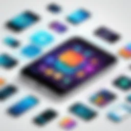 Illustration showcasing diverse mobile applications for income generation