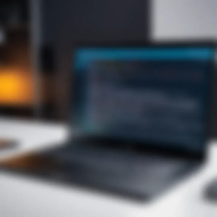 A developer coding on a Linux laptop