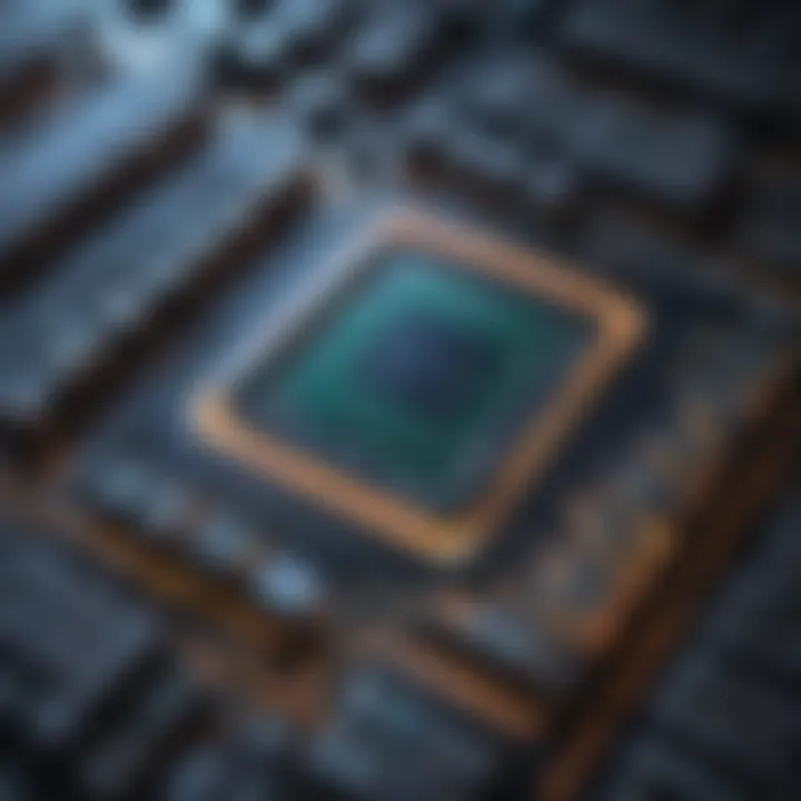 Abstract representation of data processing and storage in RAM chips