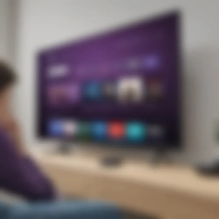 User exploring Roku settings on Android TV