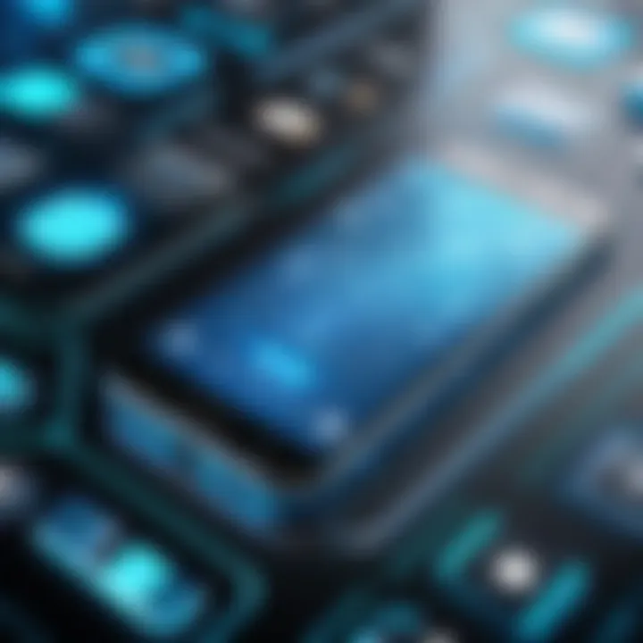 Graphic representation of futuristic smartphone technologies and innovations