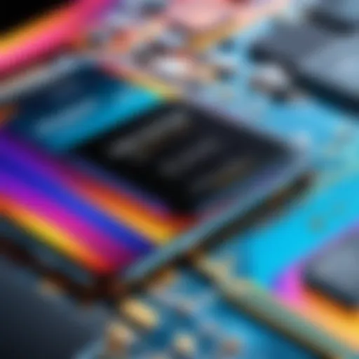 Close-up of a high-resolution smartphone display showcasing vibrant colors and sharp details