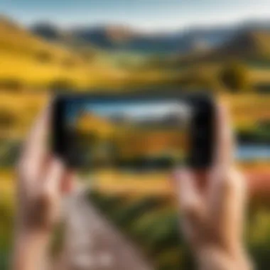 Photography Advancements in Smartphones A smartphone camera capturing a picturesque landscape highlighting photography advancements