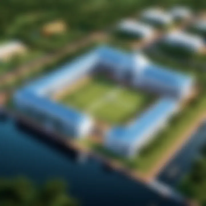 Detailed view of the University of Pondicherry's campus