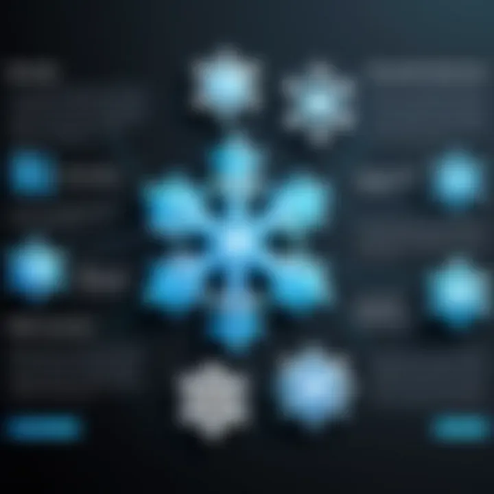 Diagram showcasing the advantages and drawbacks of snowflake structures.