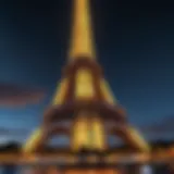 The Eiffel Tower illuminated at night