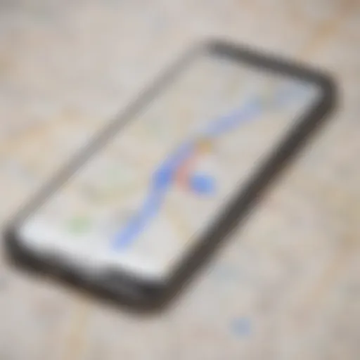 Smartphone with Google Maps App Icon