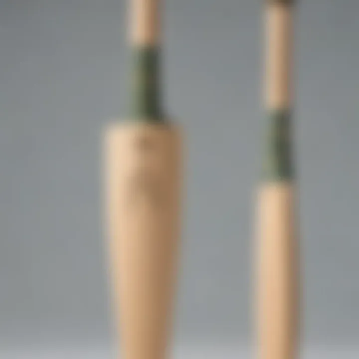 Close-up of a high-quality lightweight cricket bat for tennis ball matches