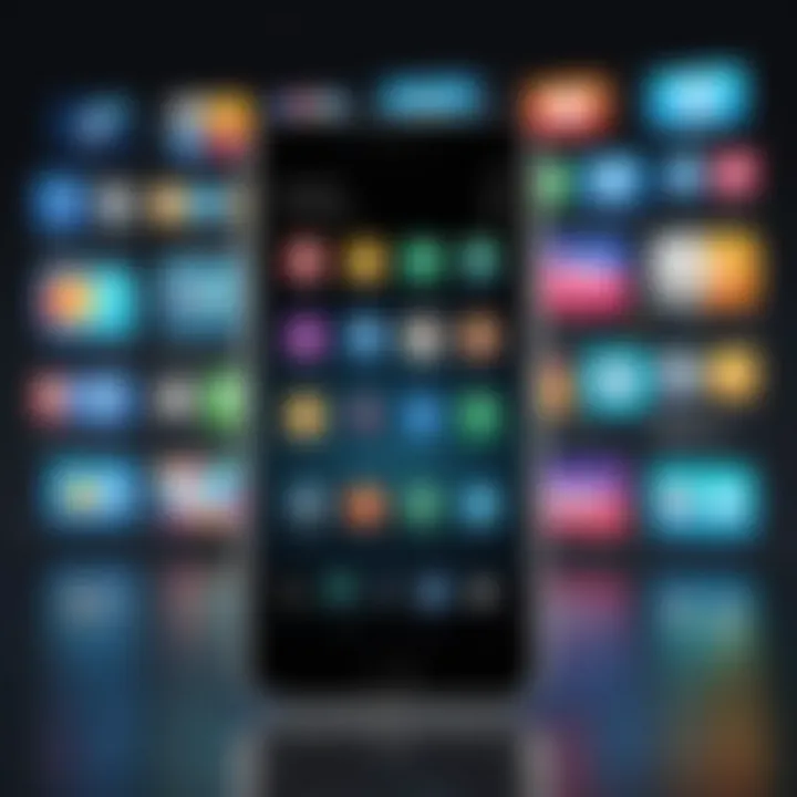 A smartphone displaying popular streaming applications ready for casting.