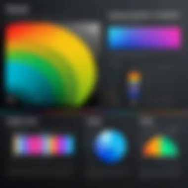 Advanced Color Adjustment Techniques Complex color adjustment sliders and options in a graphic editor.