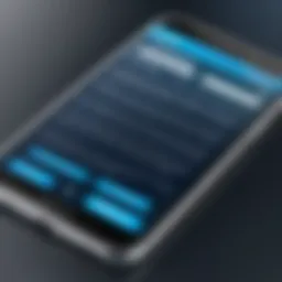 Smartphone displaying a text message recovery interface