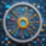 Conceptual illustration of intricate web of search engine algorithms
