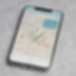 Lost phone tracker app interface showing map with location
