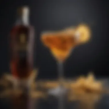 Opulence in Liquid Form Luxurious cocktail adorned with edible gold flakes