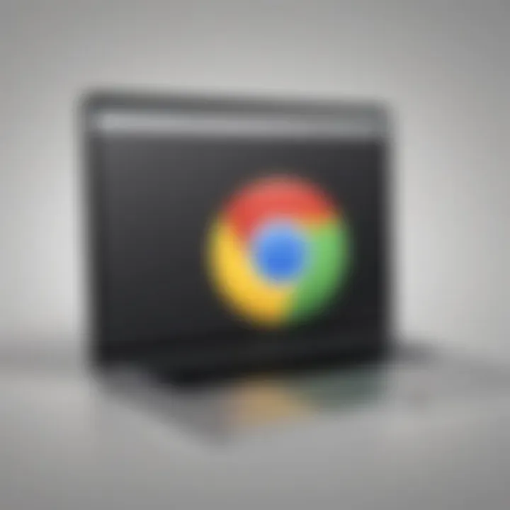 Illustration of Macbook with Google Chrome logo