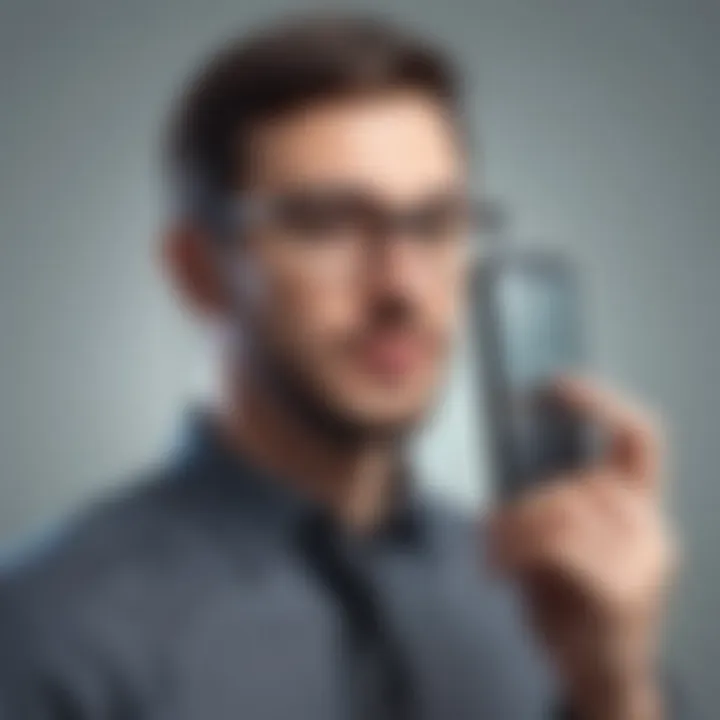 Illustration of a person managing unwanted calls on a phone