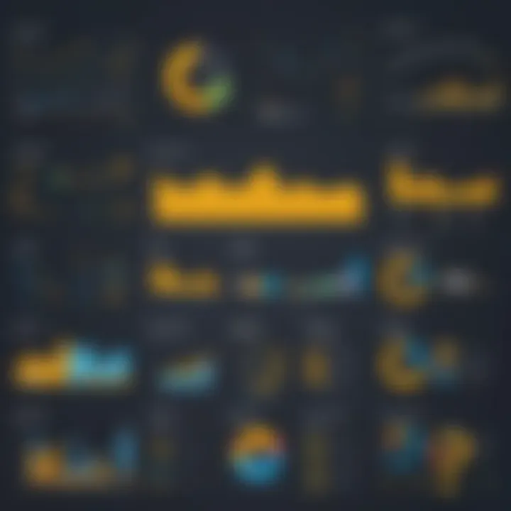 Illustration of various visualization types available in Power BI.